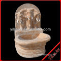 Three Yellow Elephant Water Fountain for Garden , Elephant Water Wall Fountain YL-W129